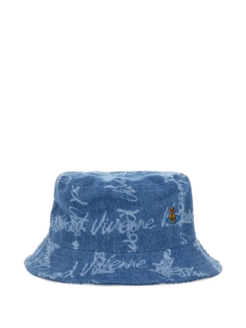 Orb-embroidered bucket hat