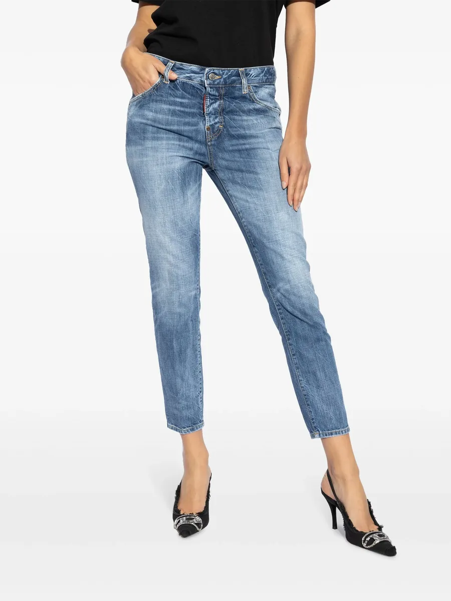 logo-patch cotton jeans 6