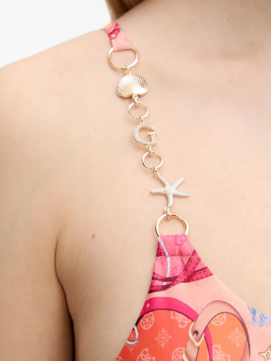 chain-embellished print swimsuit 9