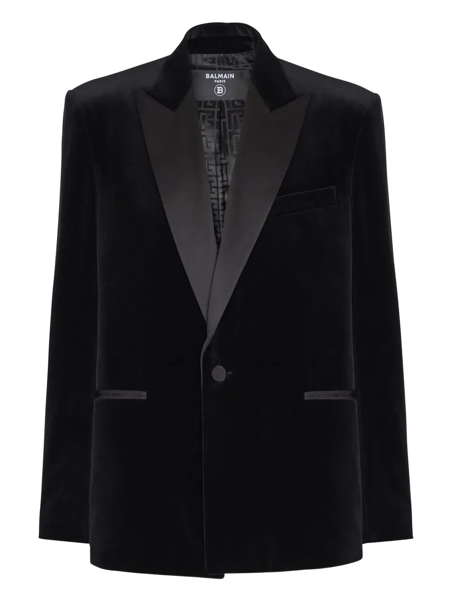 velvet single-breasted blazer 2