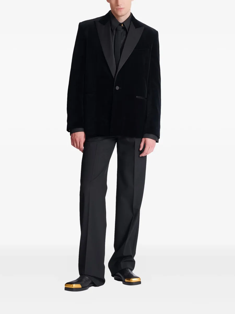 velvet single-breasted blazer 3