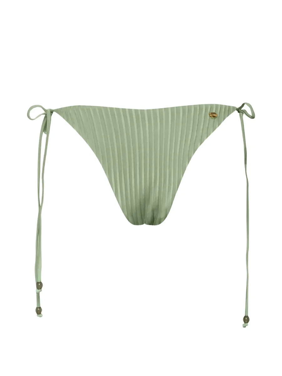 Kaia self-tie textured bikini bottom 3