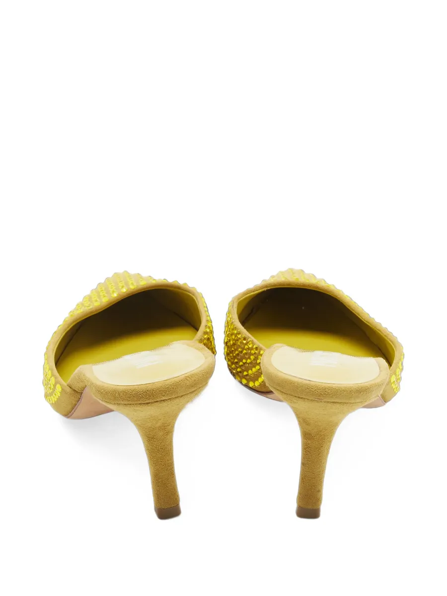 crystal-embellished suede mules 5