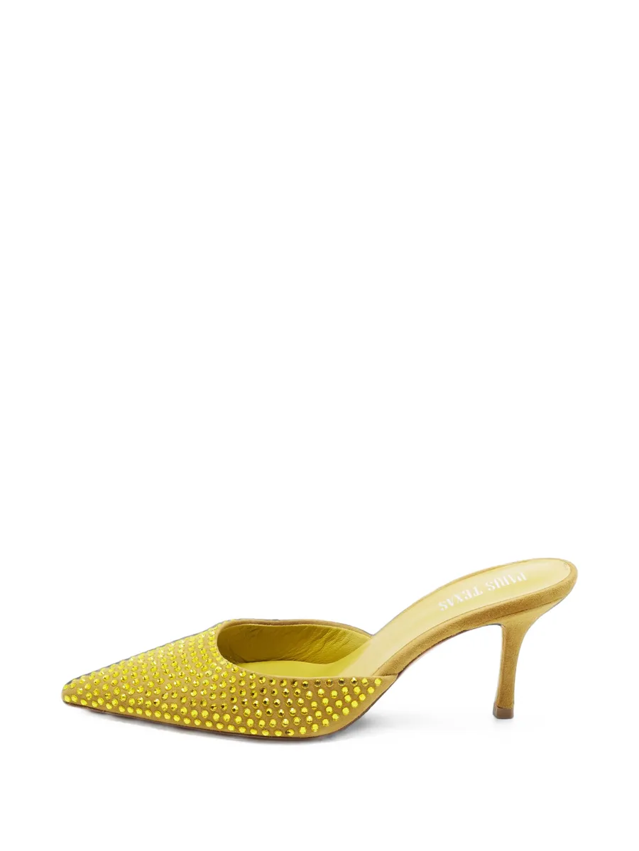 crystal-embellished suede mules 1