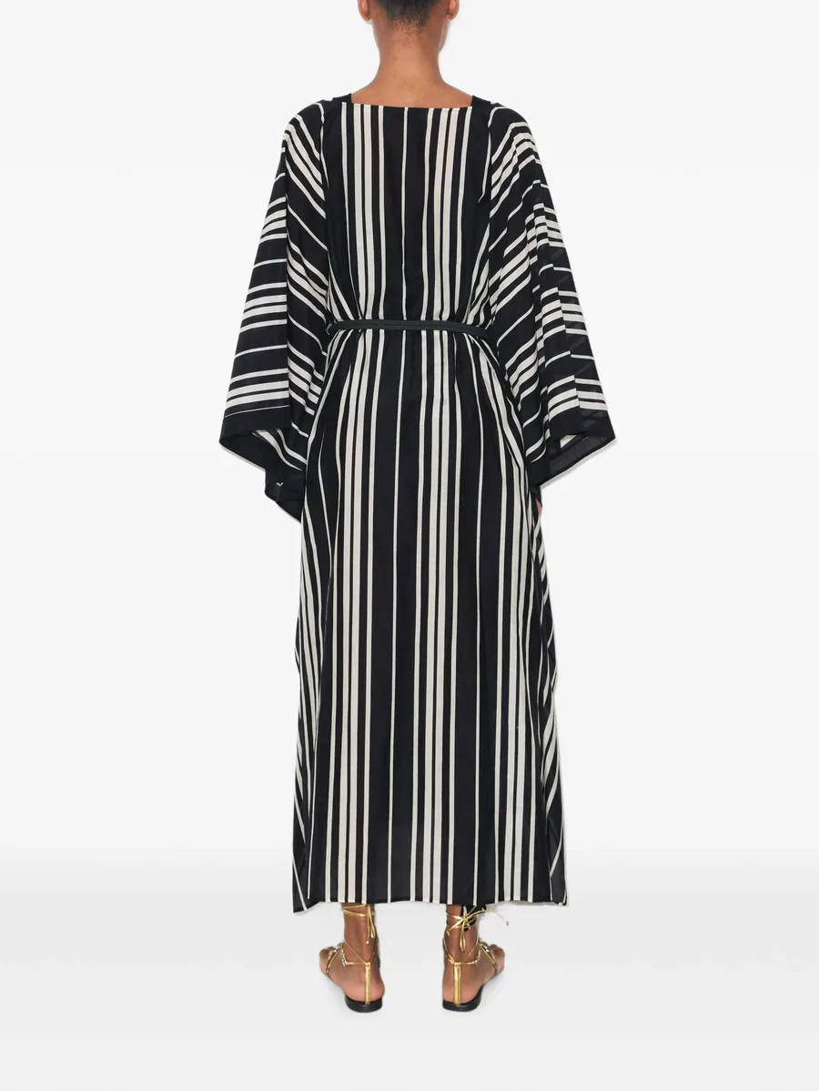 belted striped silk caftan 7