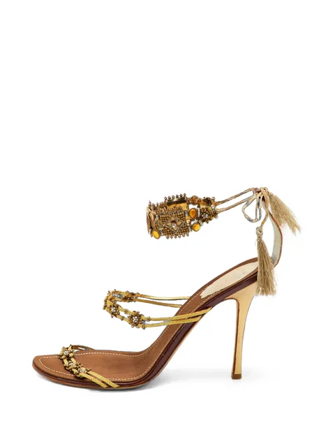 crystal-embellished ankle-strap sandals