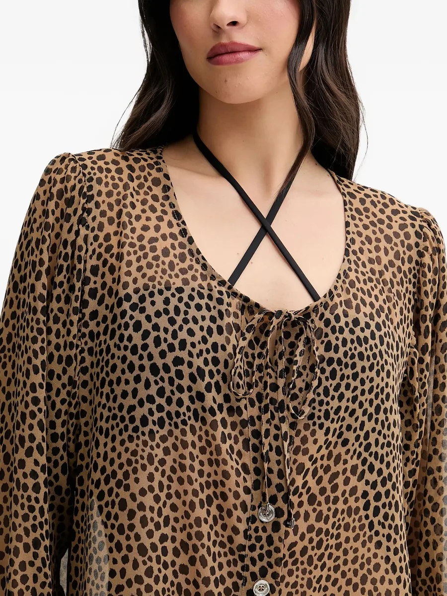 leopard-print button blouse 5