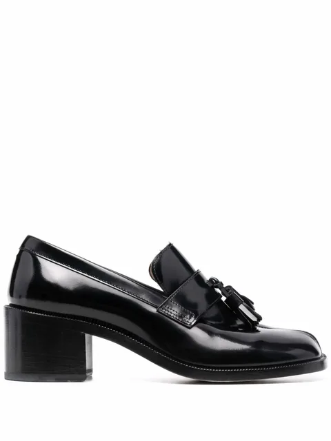 Tabi tassel-detail leather loafers