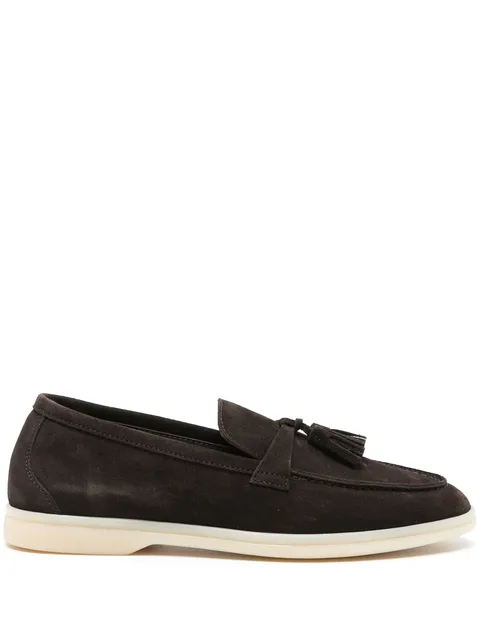 Leandra tassel-detail suede loafers