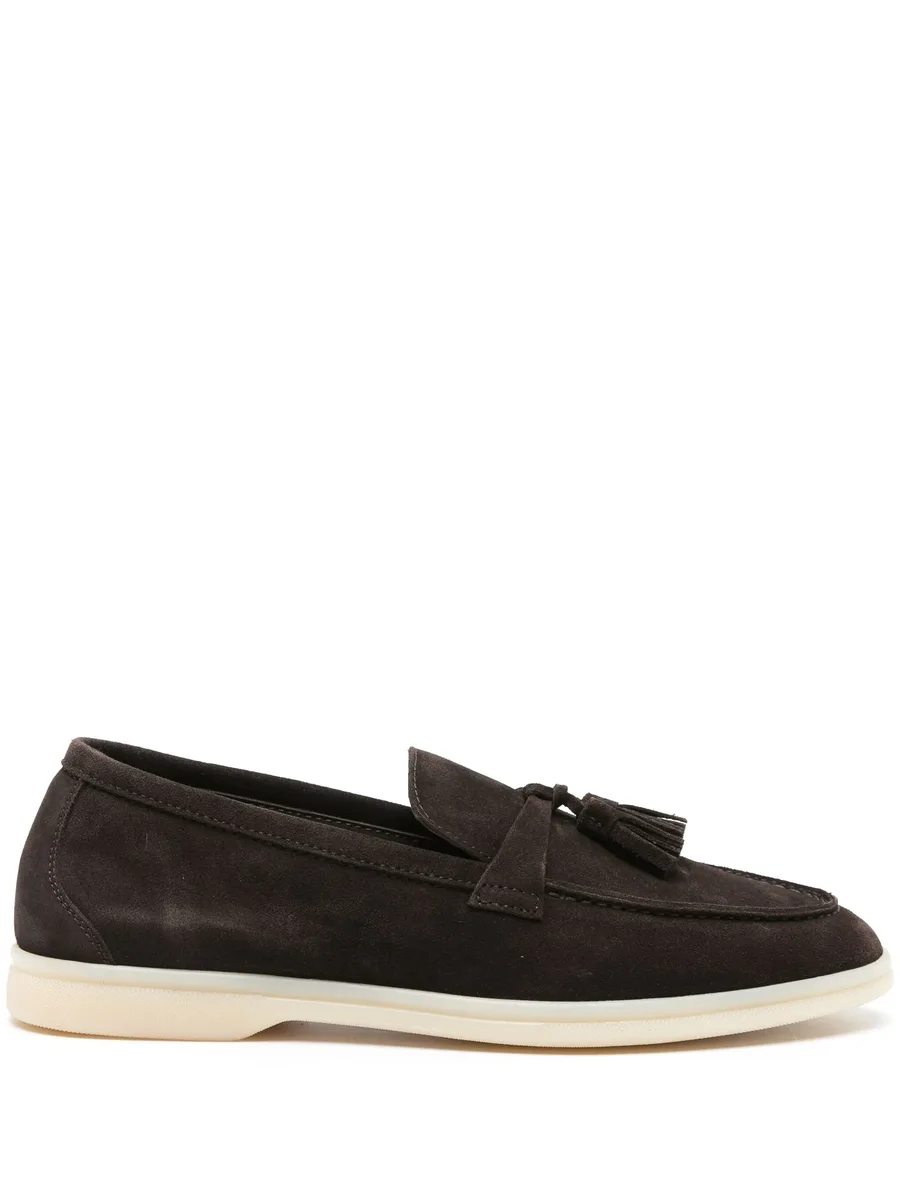 Leandra tassel-detail suede loafers 1