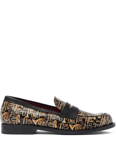graphic-print loafers