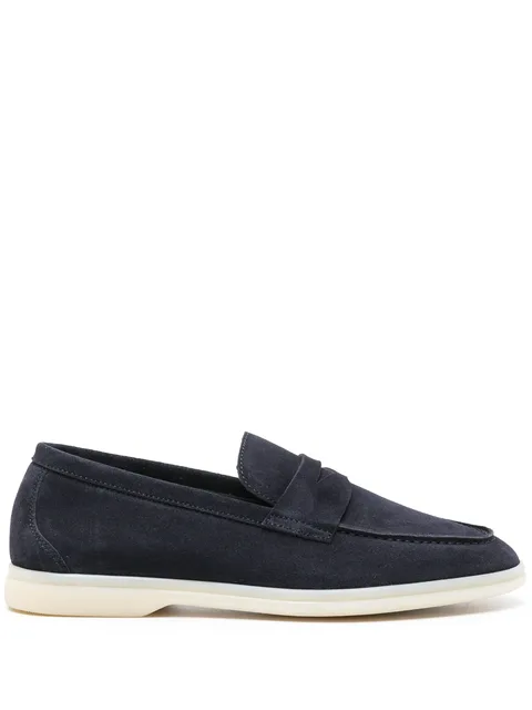 Luciana penny-slot suede loafers