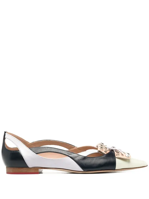 bow-detail pointed-toe ballerina shoes