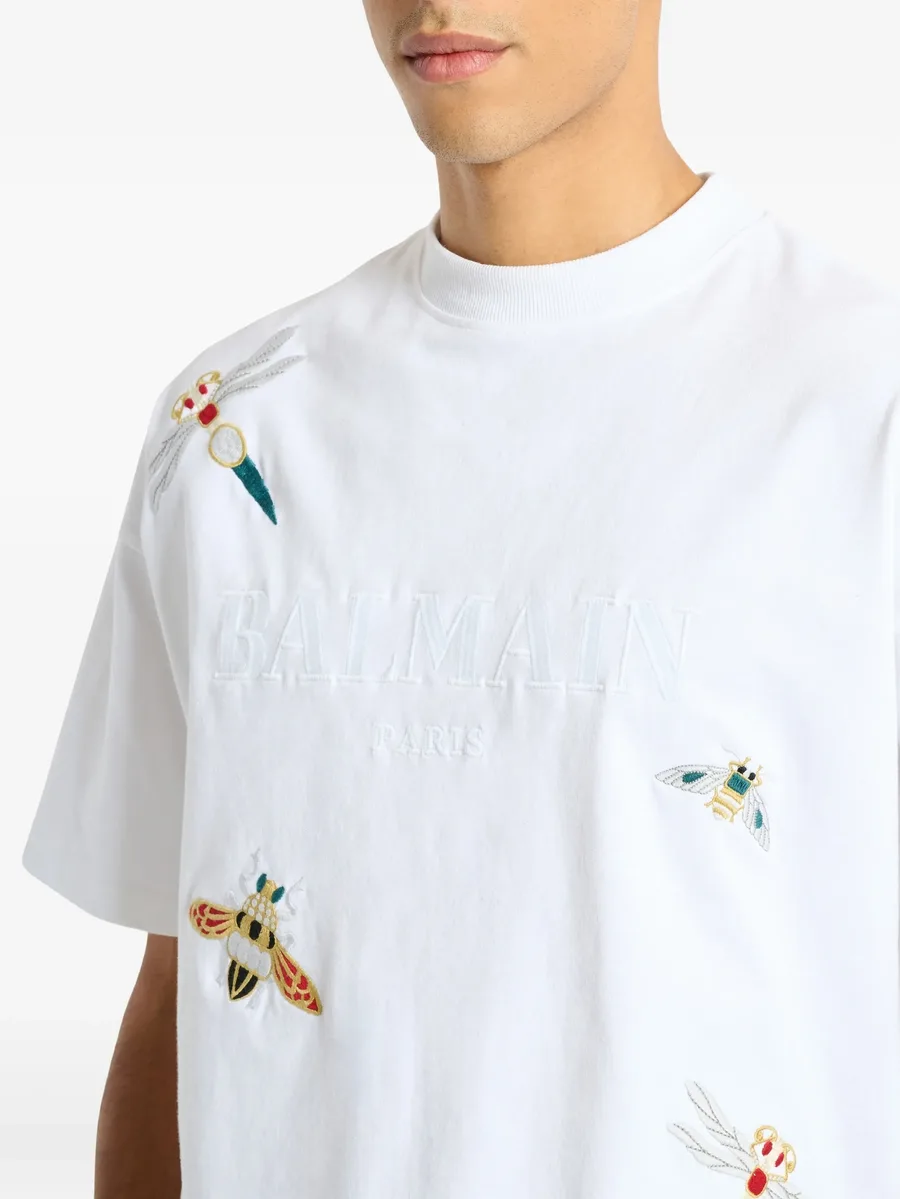 футболка с вышивкой Balmain Insect 11