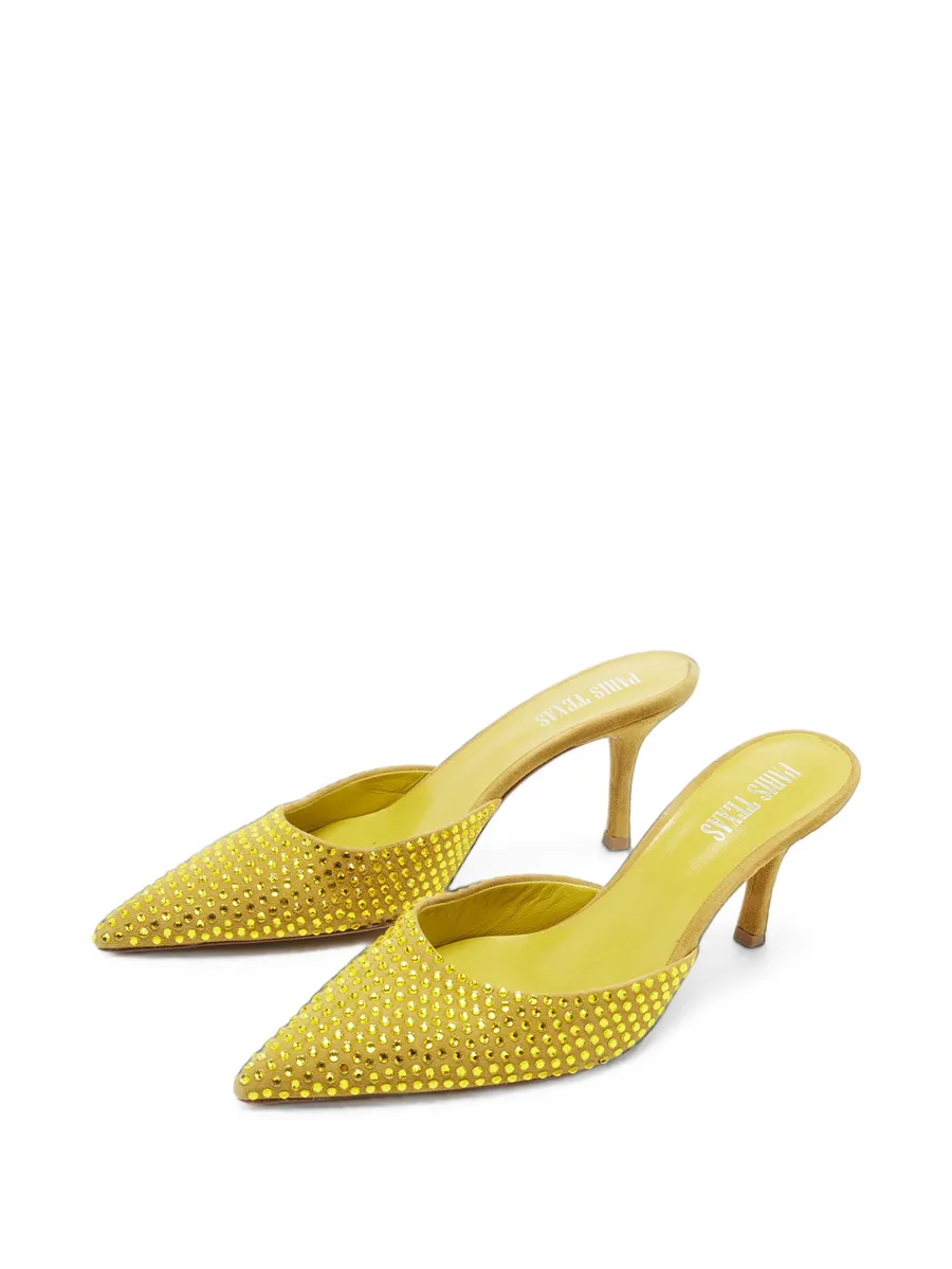 crystal-embellished suede mules 2
