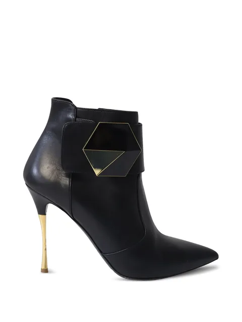 hexagon leather ankle boots