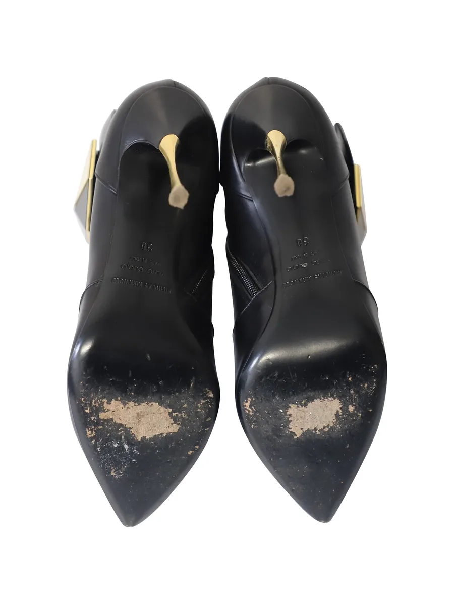 hexagon leather ankle boots 7