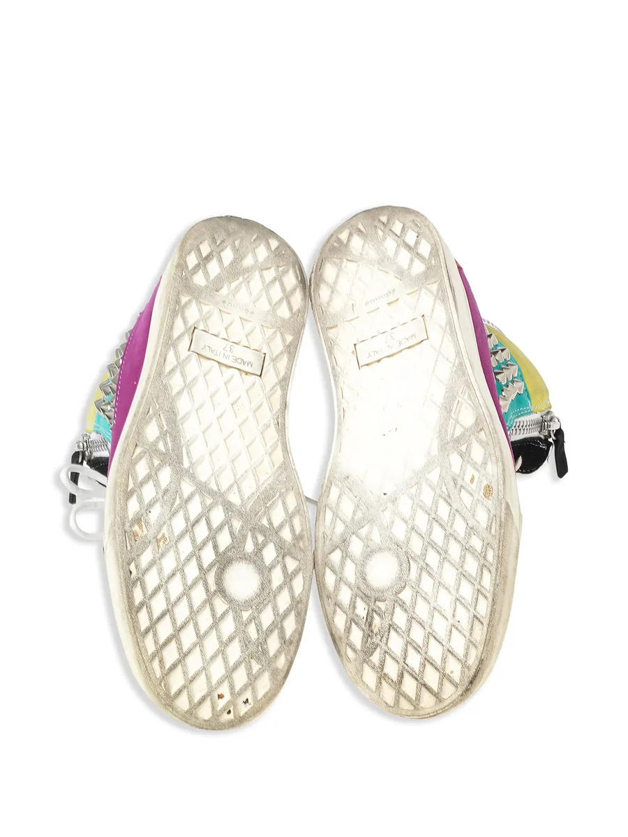 Spike studded high-top sneakers 9