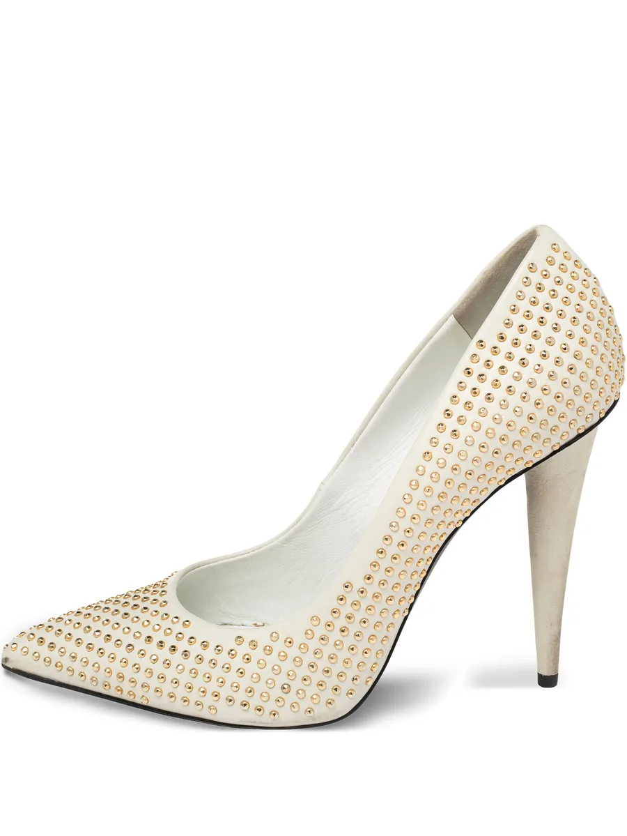 pre-owned 110mm studded pointed-toe pumps 2