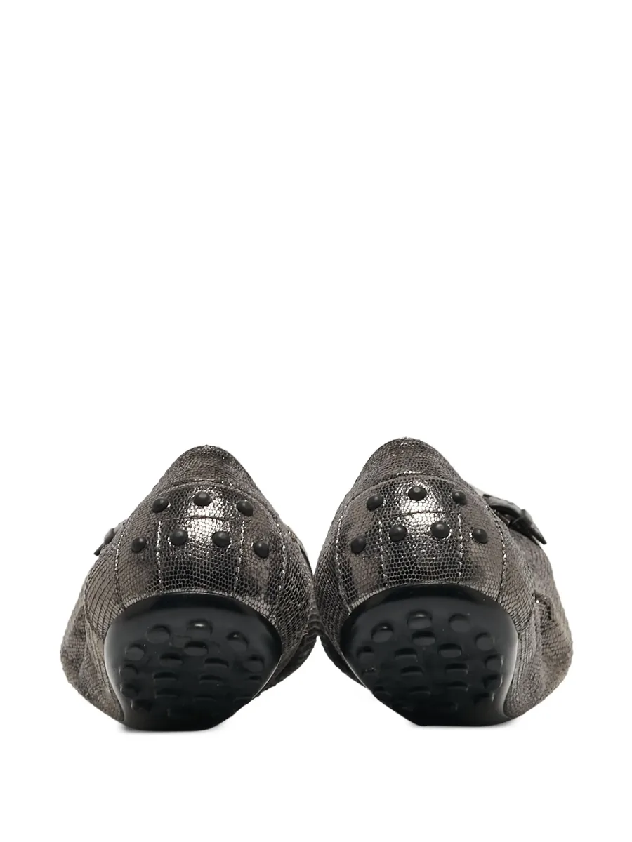 metallic-effect leather ballet flats 6