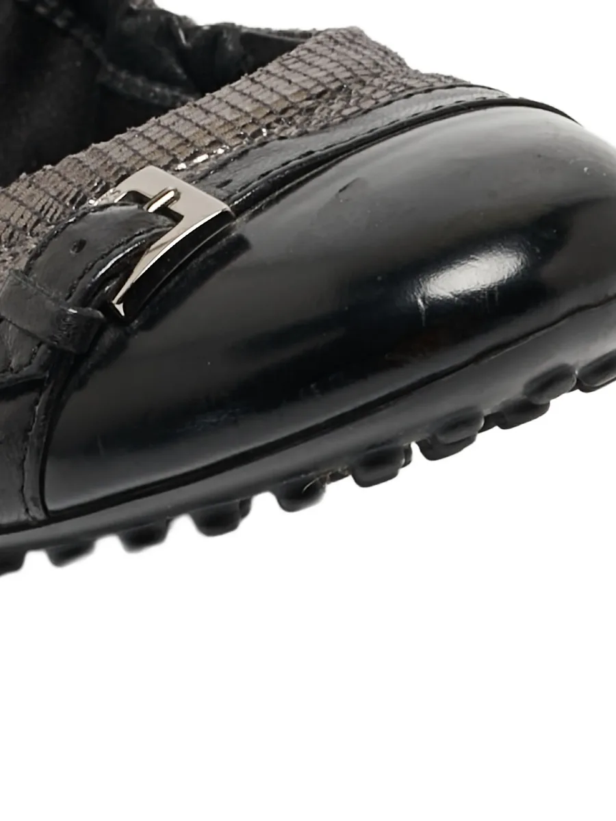 metallic-effect leather ballet flats 9