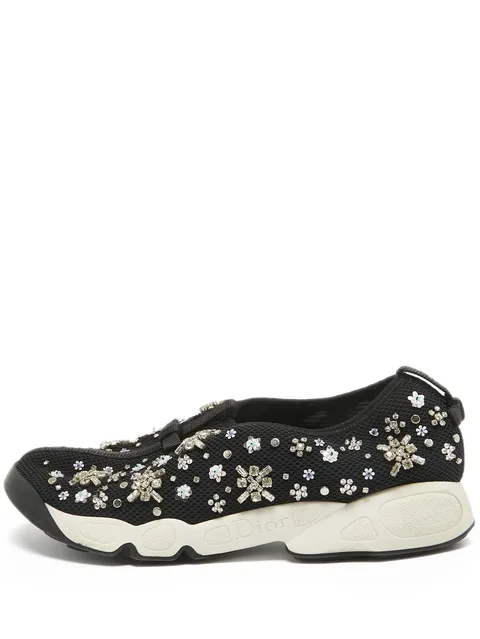floral-appliqué sneakers
