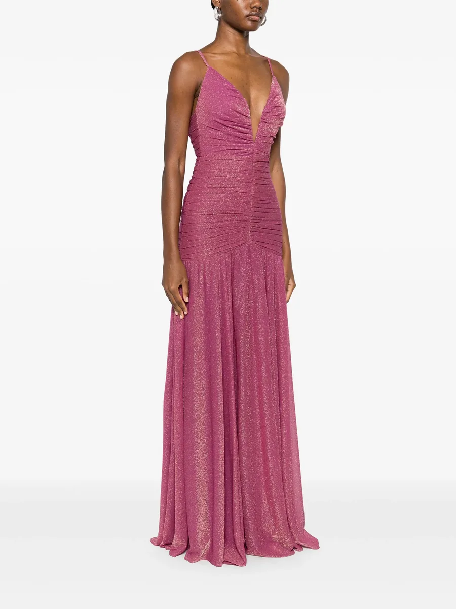 metallic plunge maxi dress 5
