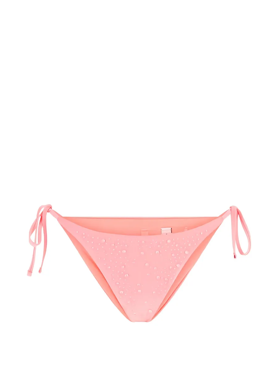 rhinestone-embellished side-tie bikini bottoms 1