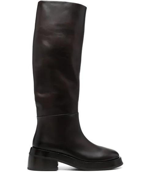 60mm Fondello leather knee-high boots