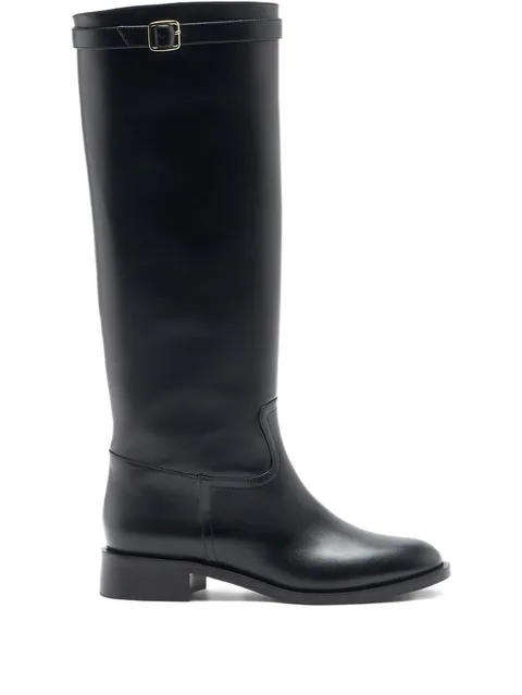 knee-high leather boots