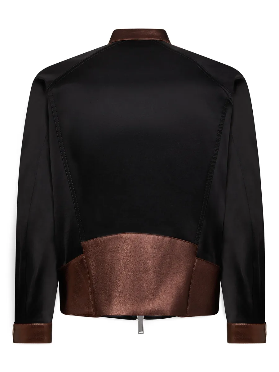 metallic panelled bomber jacket 5