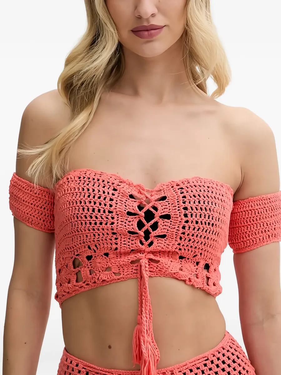 crochet-knit tassel-detail beachwear 5