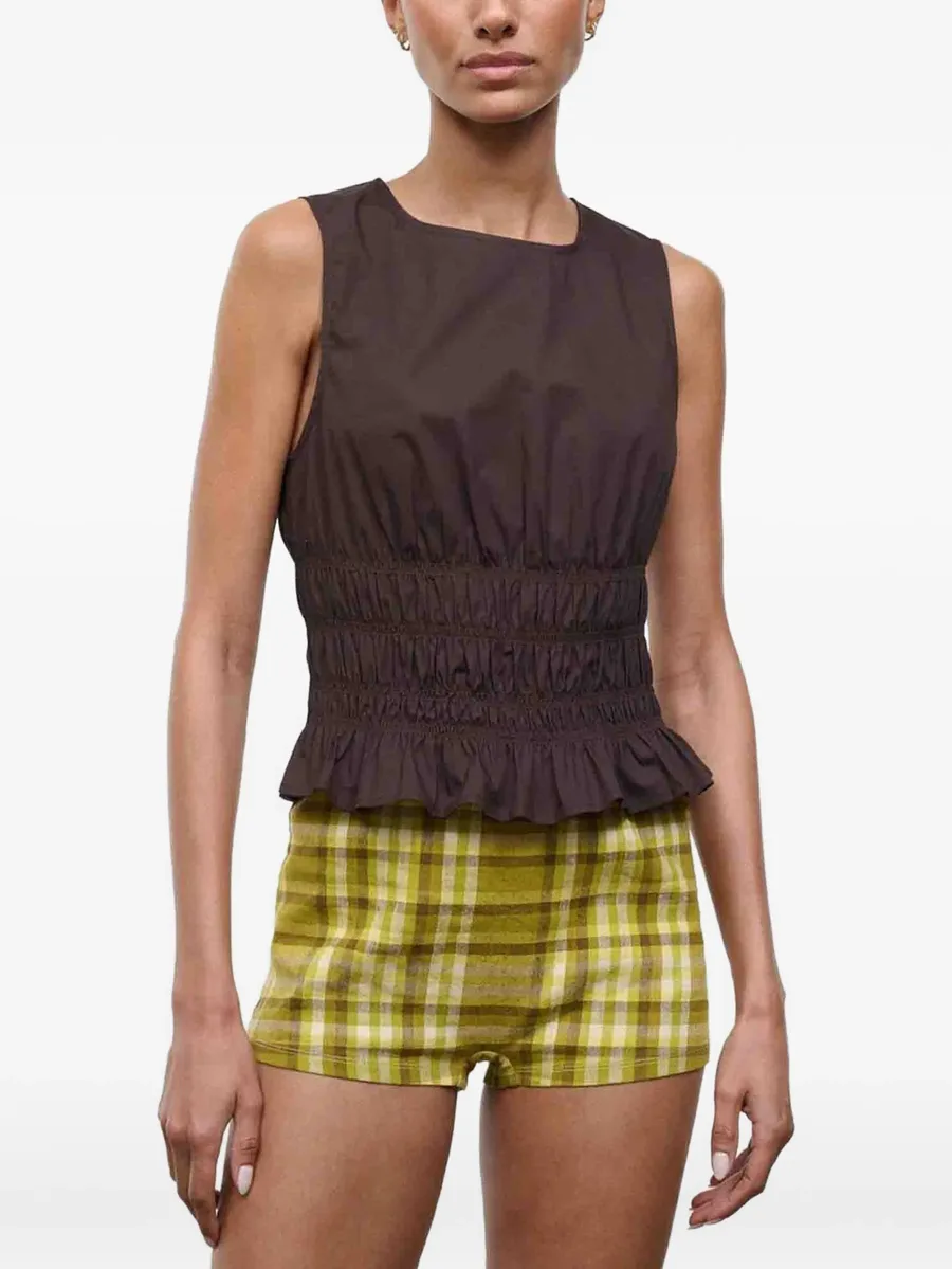 Culver shirred ruffled top 2