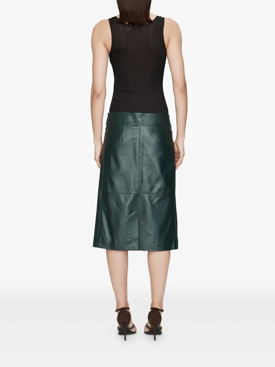 кожаная юбка миди Eddie со вставками 7