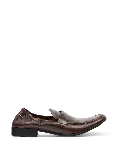 Swing-toe leather loafers