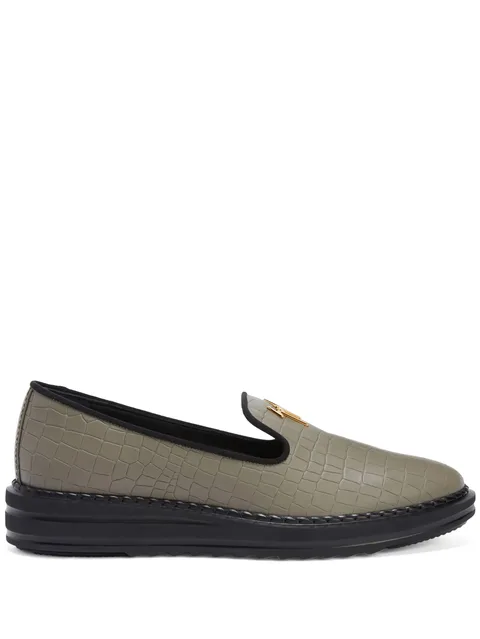 Tim logo-lettering loafers