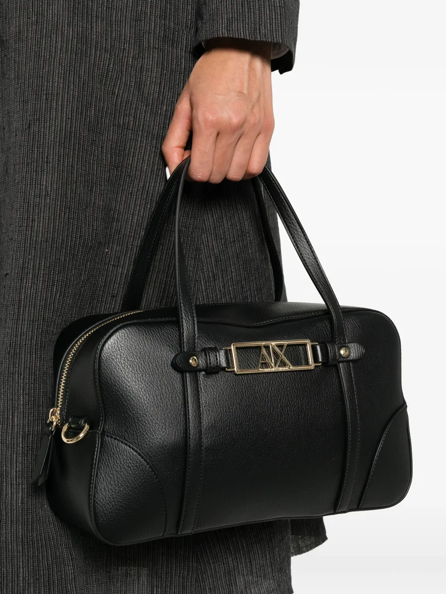 logo-plaque leather tote bag 3