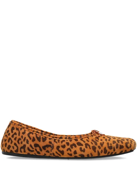 leopard print bow trainers