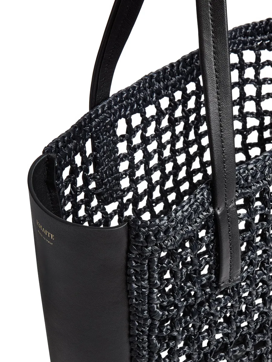 small Zoe woven-panel tote bag 7