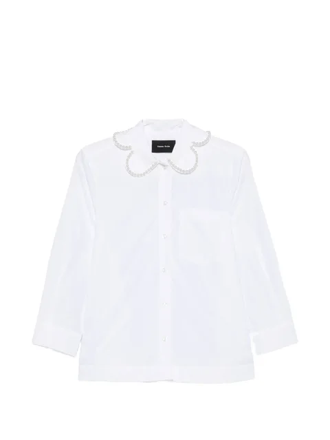 embellished-collar shirt