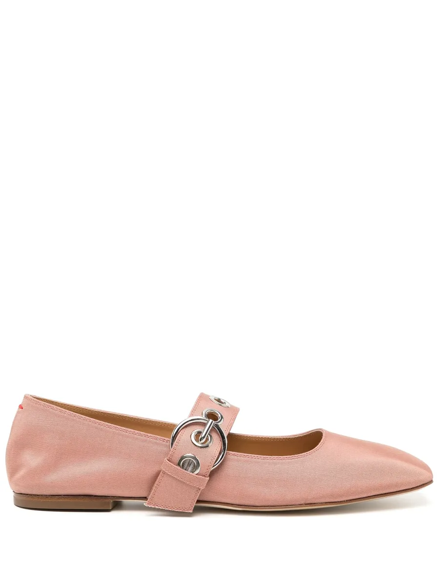 Uma Eyelet Grosgrain Coral ballet flats 2