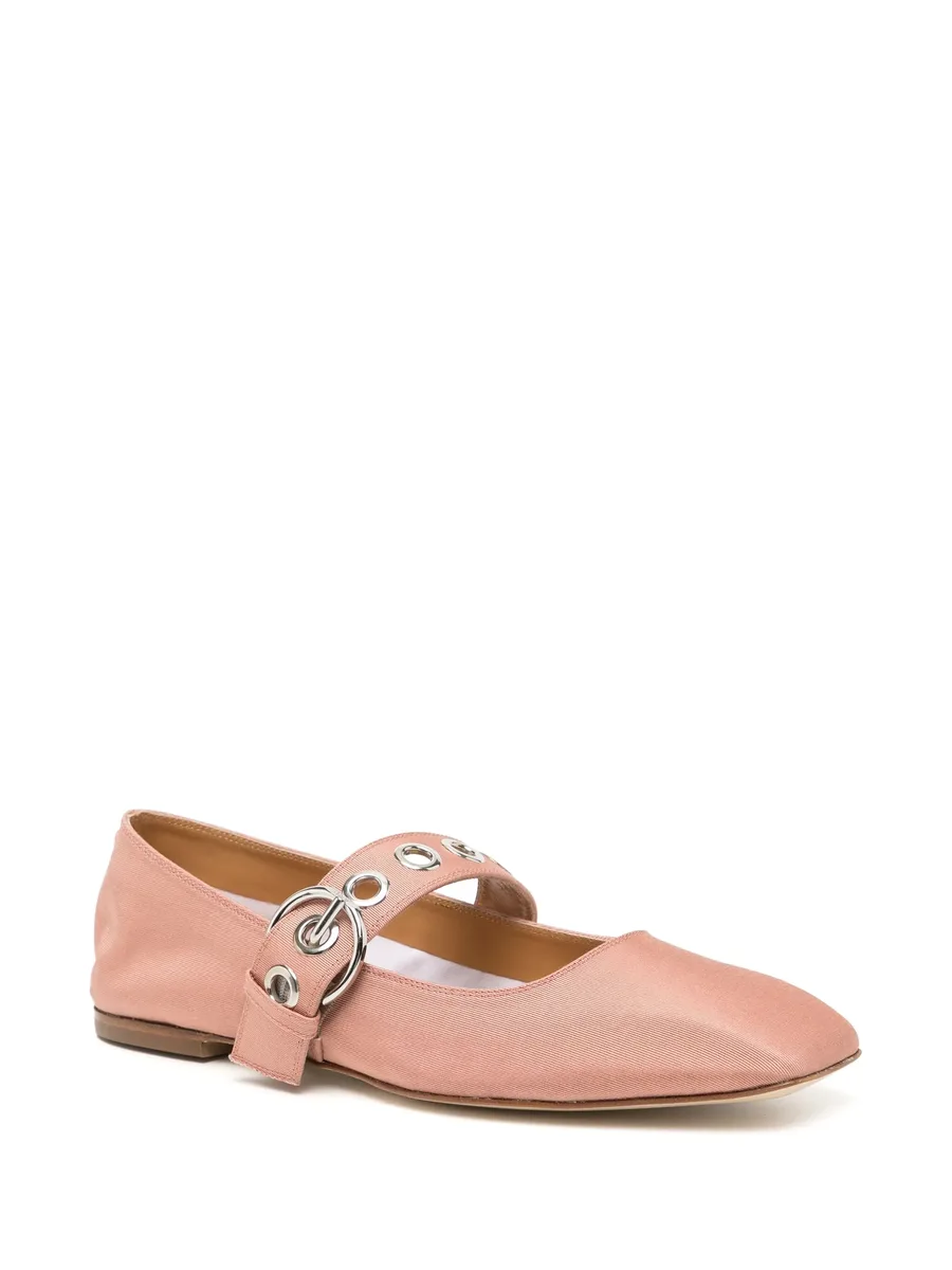 Uma Eyelet Grosgrain Coral ballet flats 4