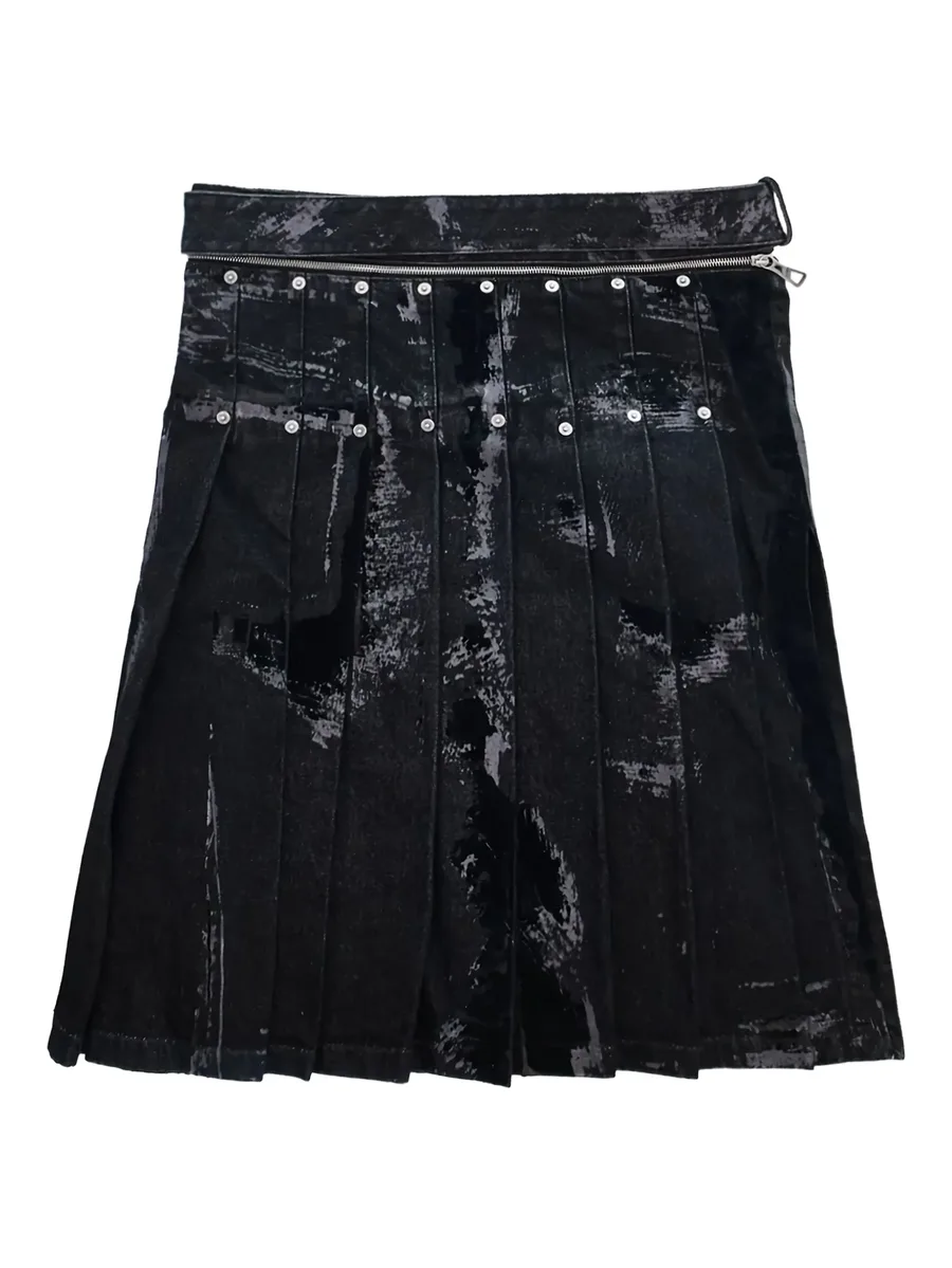 flock-detail pleated skirt 3
