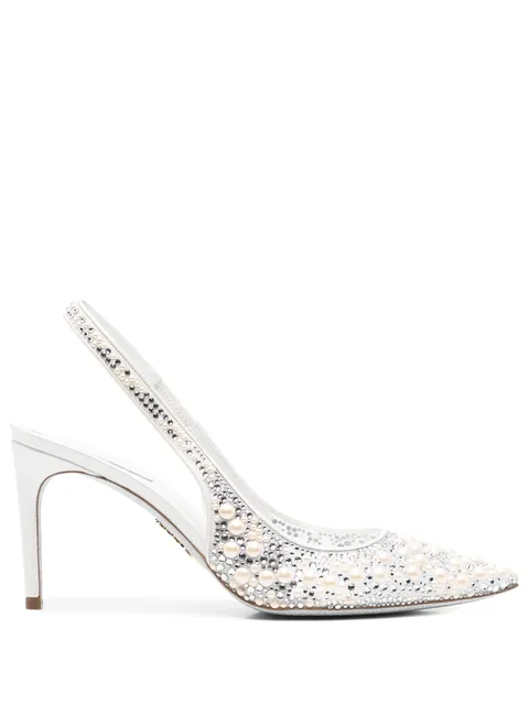 faux pearl-embellished pumps