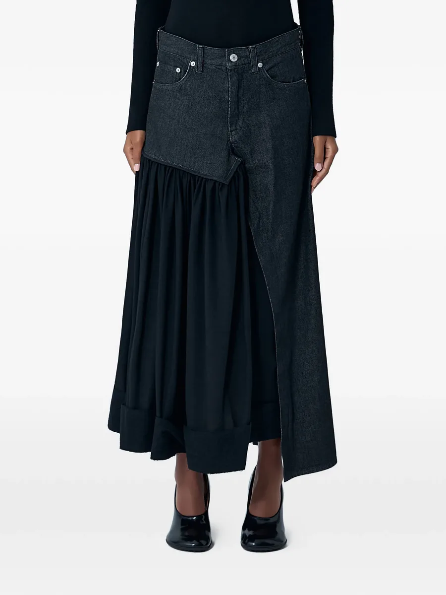 contrast-panel midi skirt 2