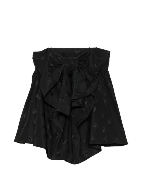 floral-embroidered empire-line top