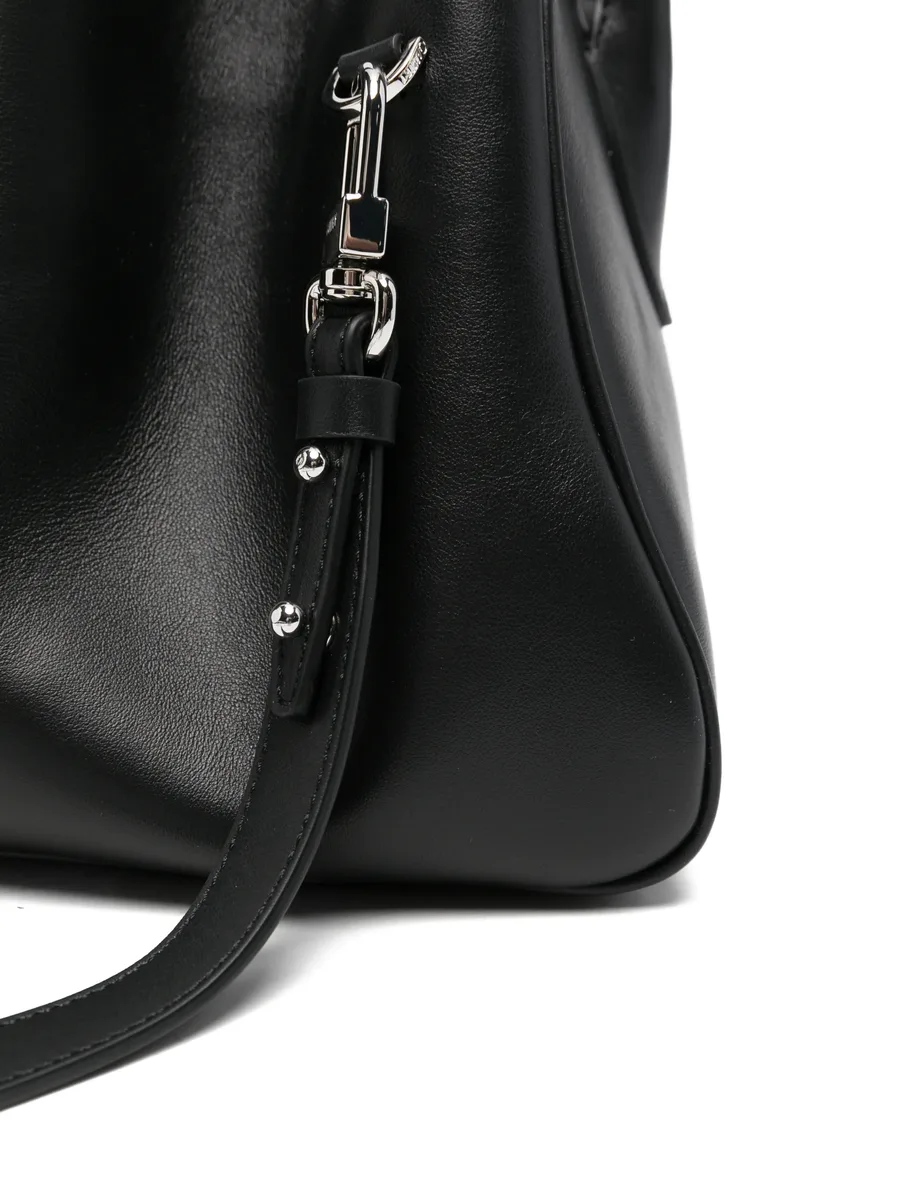 logo-plaque leather tote bag 7