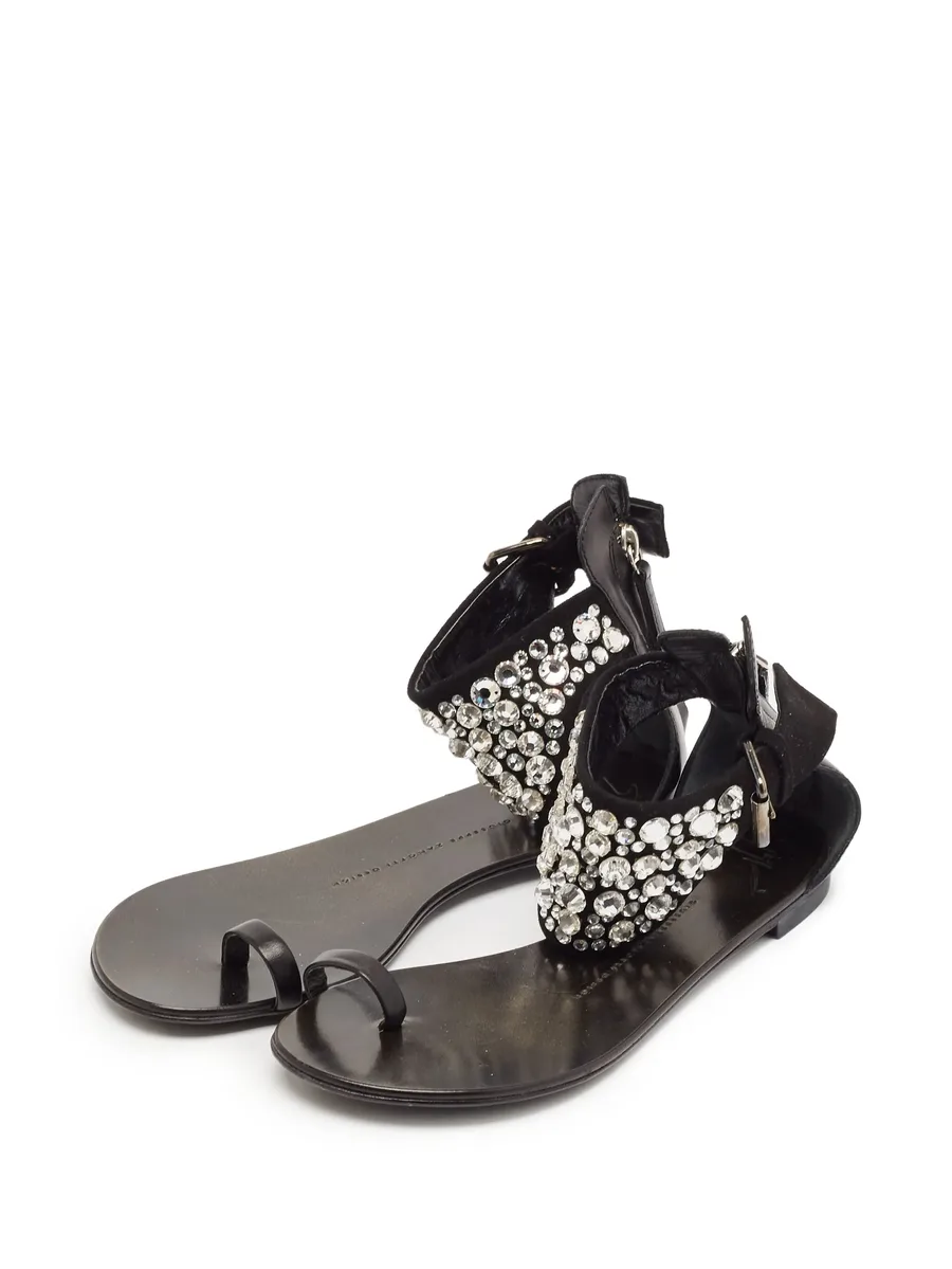 crystal-embellished flat sandals 3