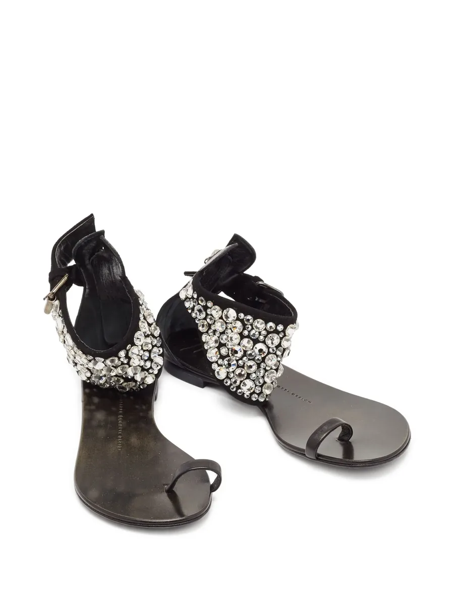 crystal-embellished flat sandals 6