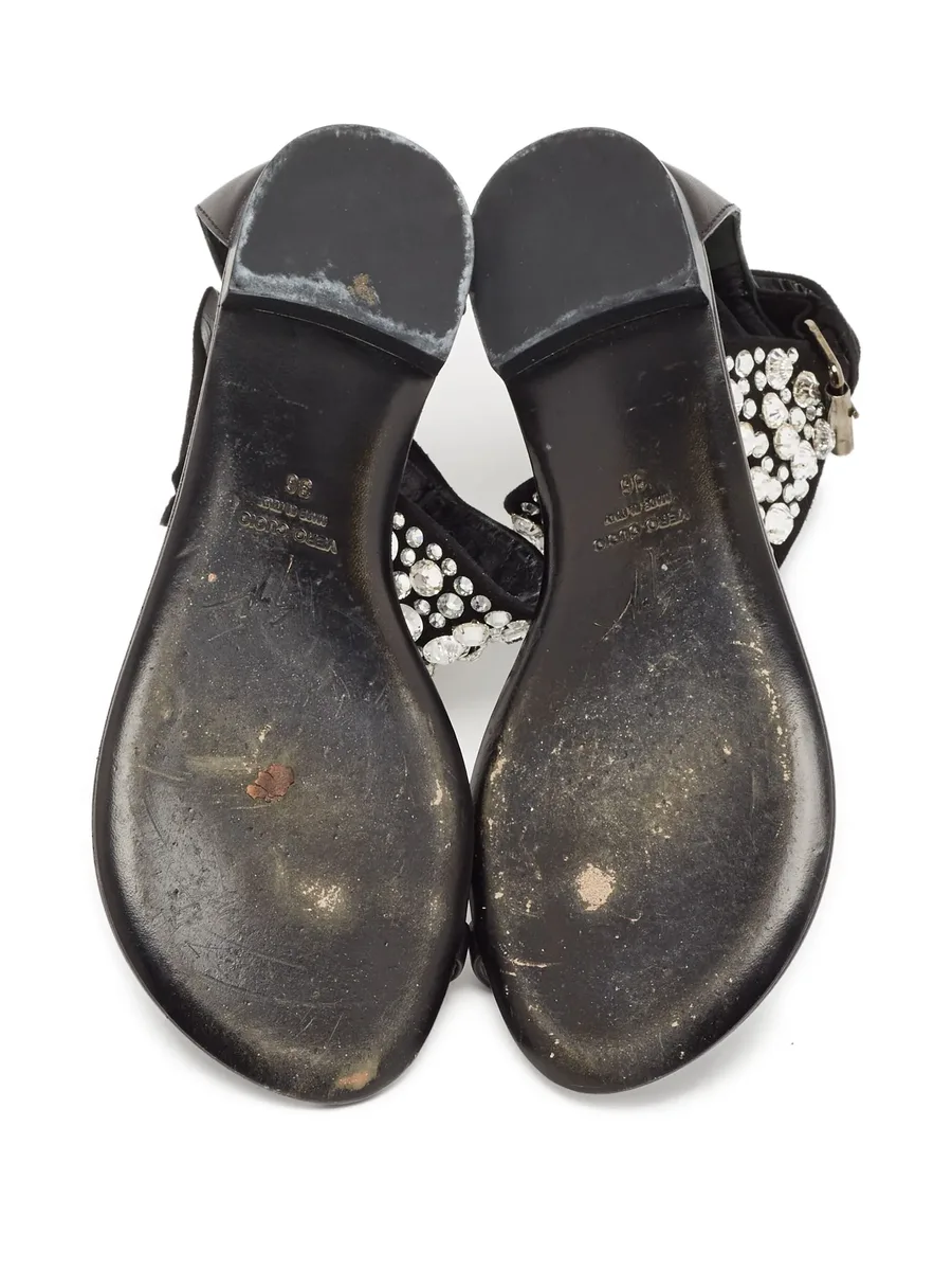 crystal-embellished flat sandals 10